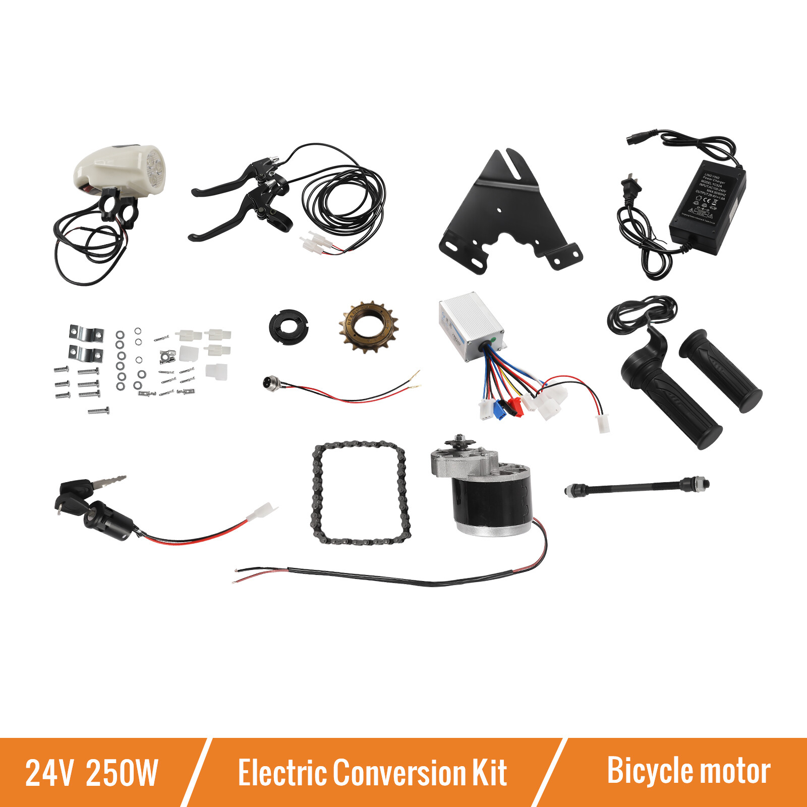 24V 250W Electric Bicycle Conversion Kit E-Bike Cycling Brush Motor & Controller