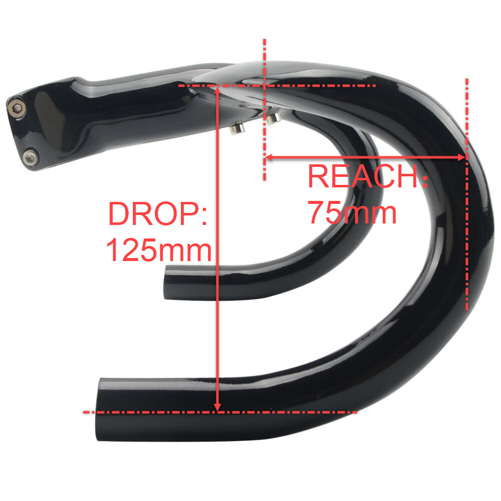 Full Carbon Integrated Handlebar with Stem Road Bike Drop Bar 28.6*400/420/440mm