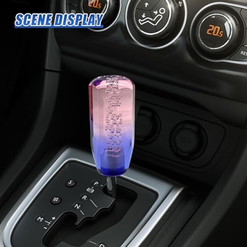 Craedli Car Gear Shift Knob, Acrylic Automotive Gear Shift Stick Pink&Purple