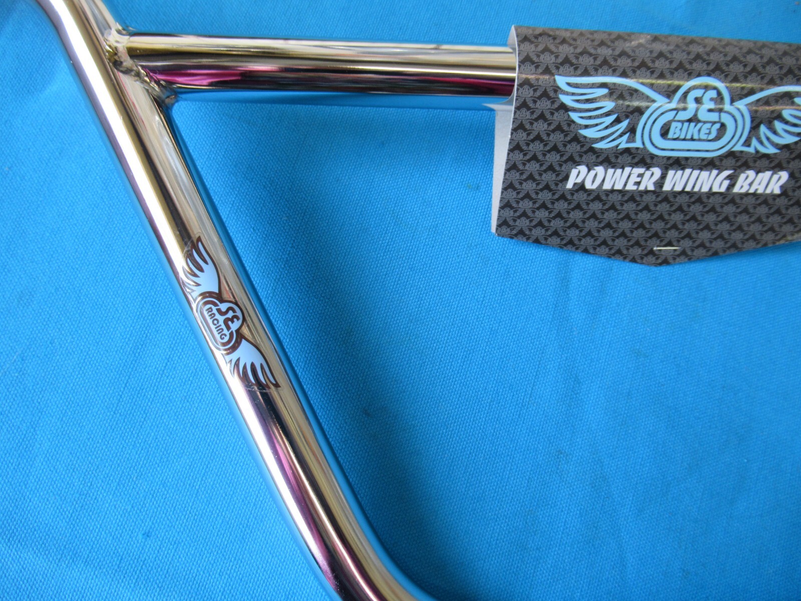 SE Racing BMX Bicycle Power Wing Handlebar in Chrome – New