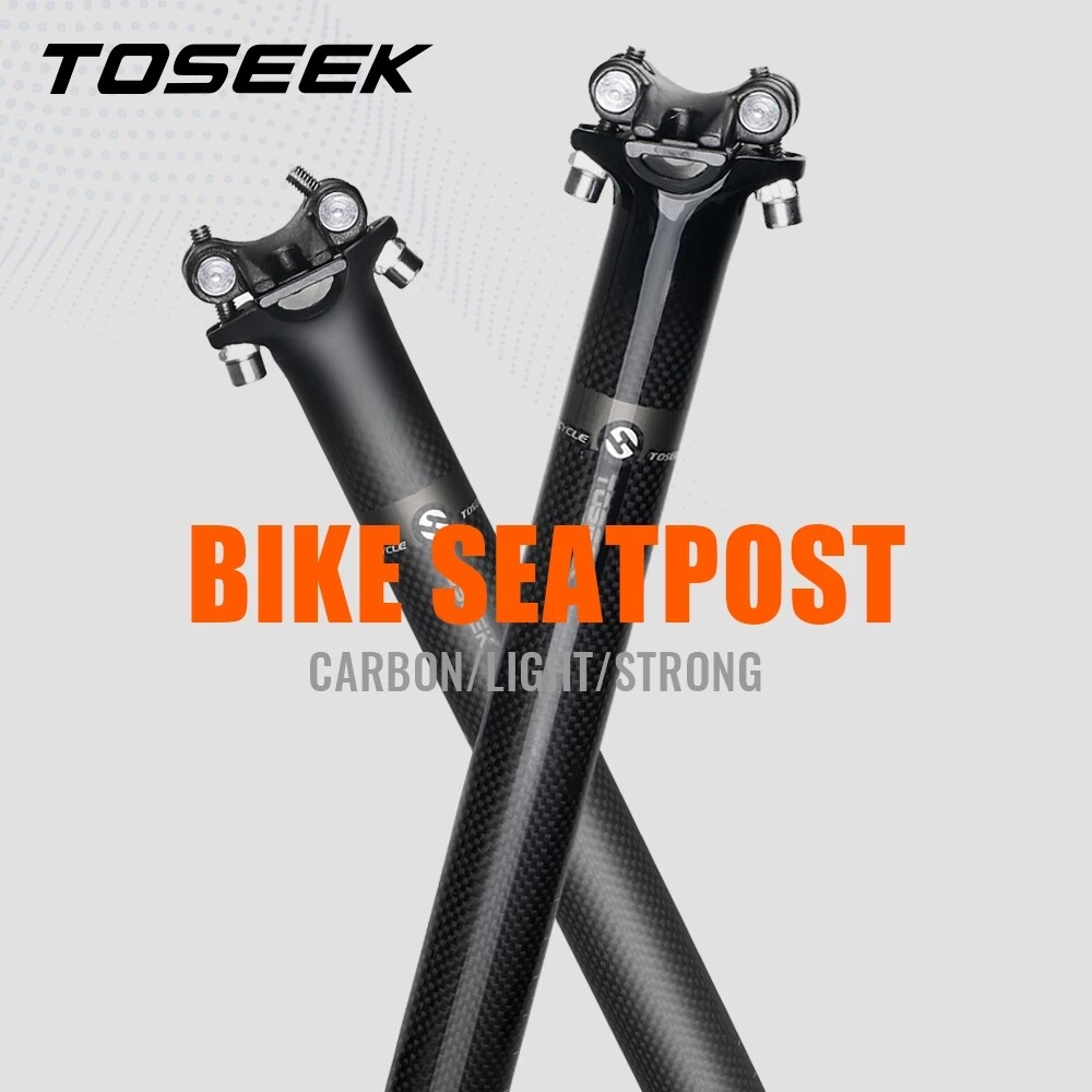 TOSEEK MTB Carbon Fiber Road Bike Seat post Seatpost 27.2 30.8 31.6*350 400mm