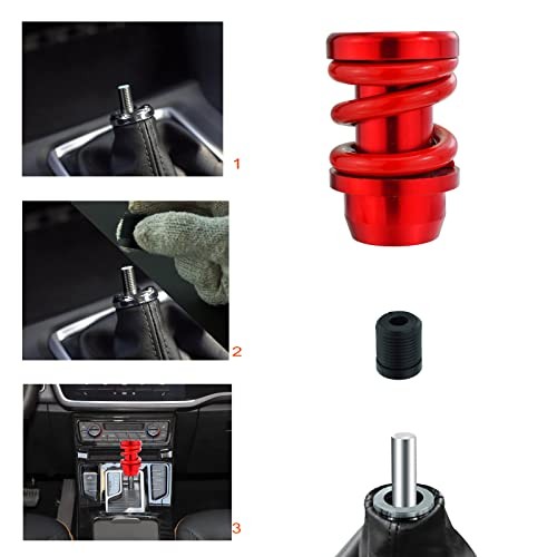 Spring Shifter Knob – Aluminium Alloy Gear Stick Head – Manual – Red & Red