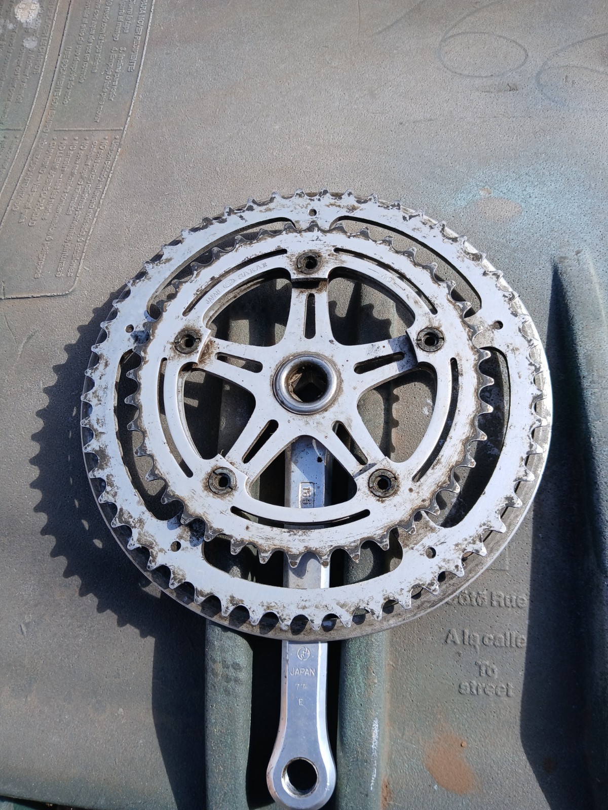 SR Apex Double Square Taper Crankset 165mm 52/40 Tooth