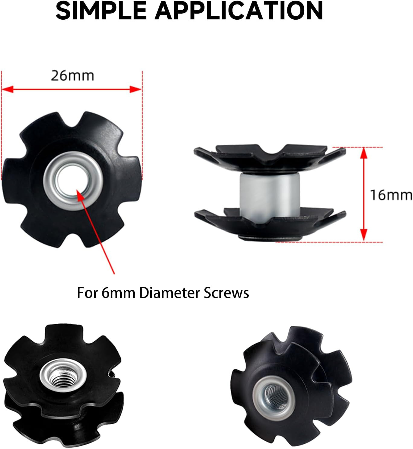 9-Piece Bike Fork Star Nut Set – Durable Alloy Steel, Universal Fit for 1-1/8″ (
