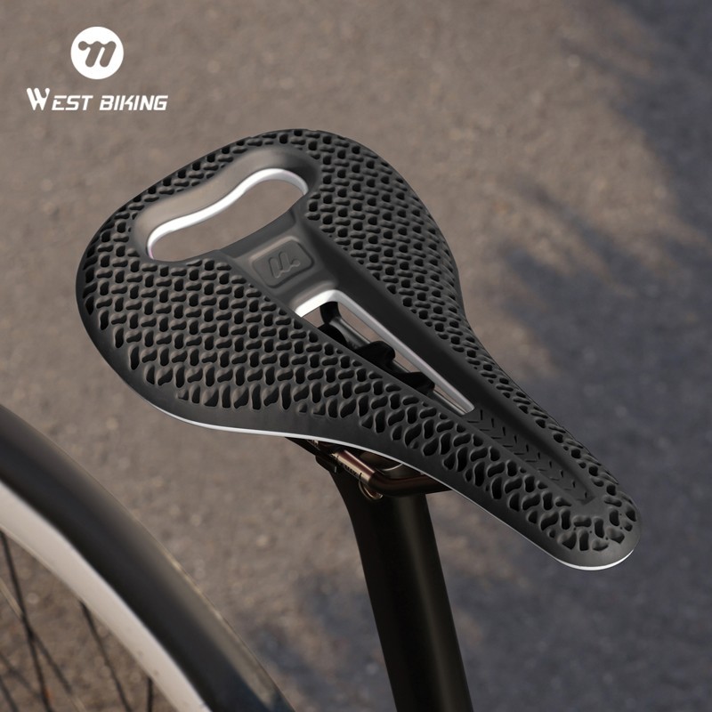 WEST BIKING Bicycle Saddle 3D Printed Honeycomb Cycling Road Bike Seat Cushion