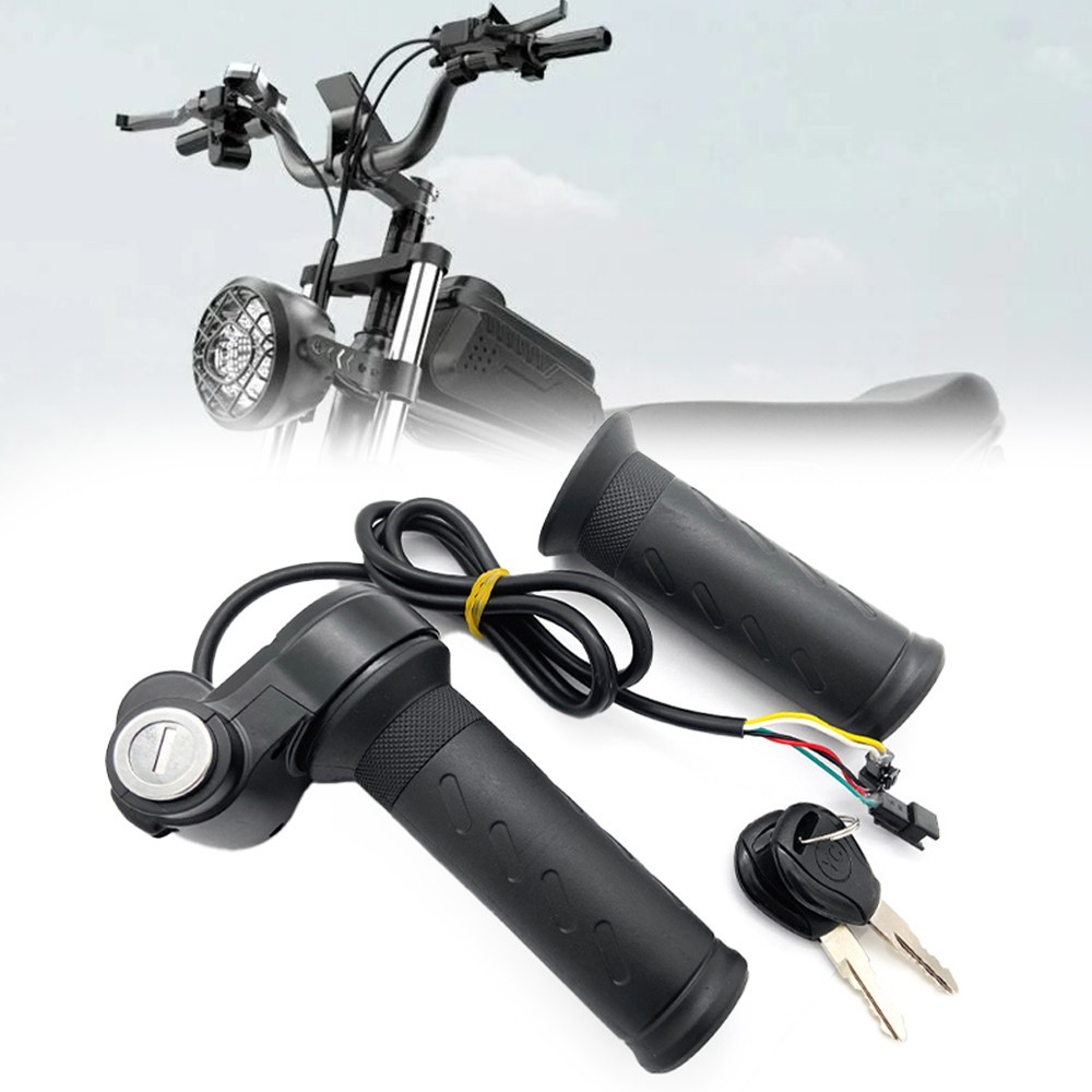 Ebike Full Twist Throttle Grip with 2 Keys Compatible Fit for Ridstar Q20 E-Bike
