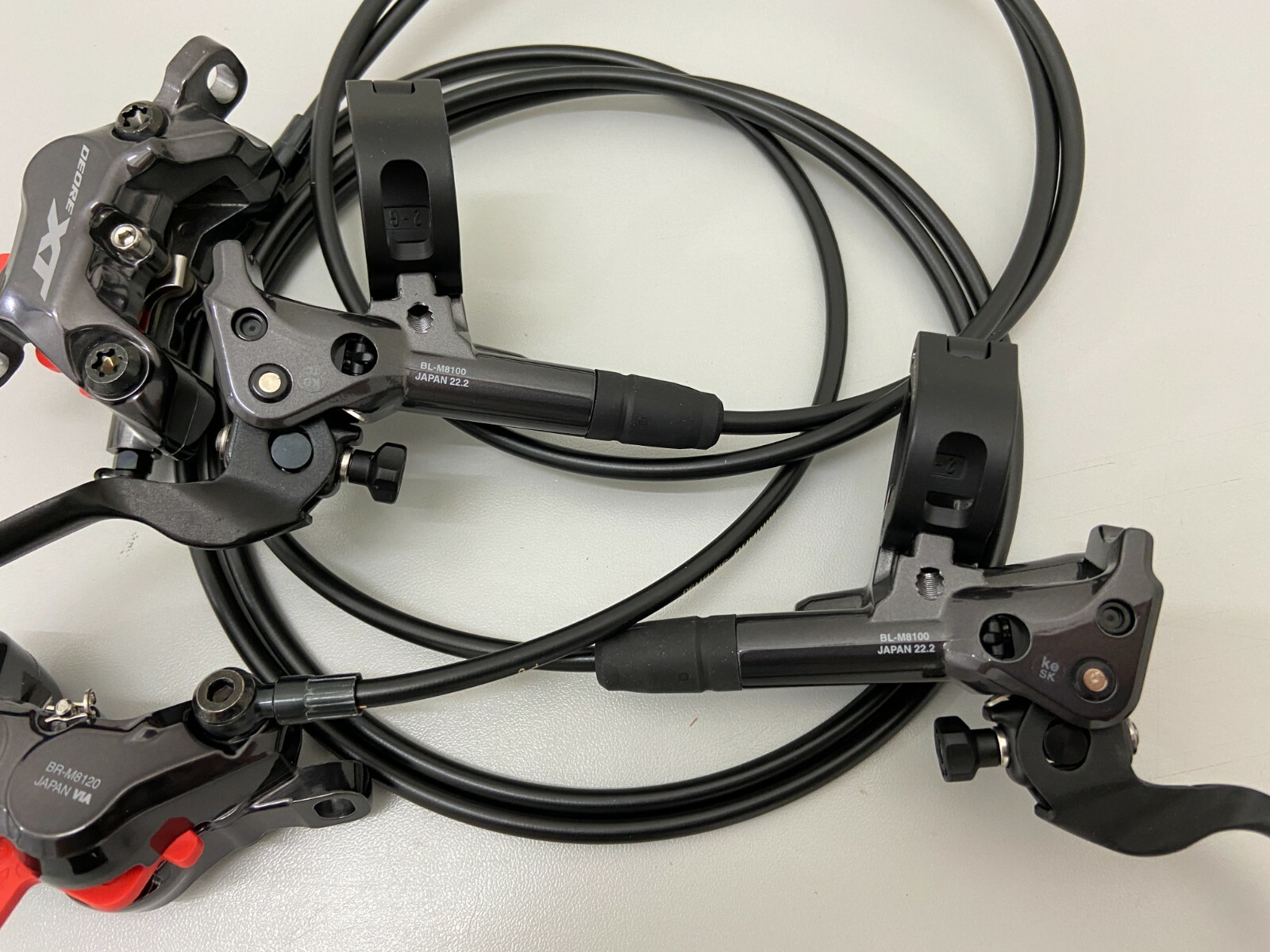 Shimano Deore XT BR-M8120+BL-M8100 4-Piston Hydraulic MTB Disc Brake Set