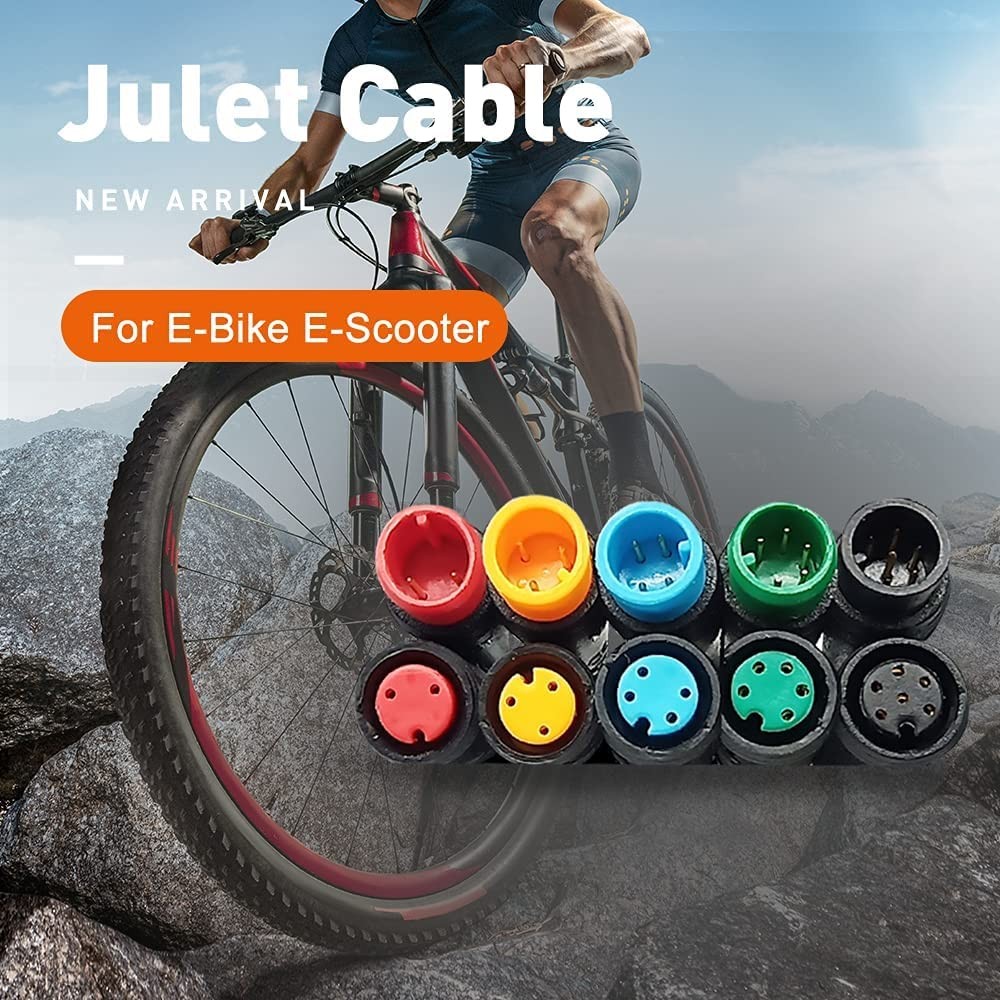 Ebike Cable Extension – Female & Male 2-6 Pin Waterproof Plug for Electric Bi…