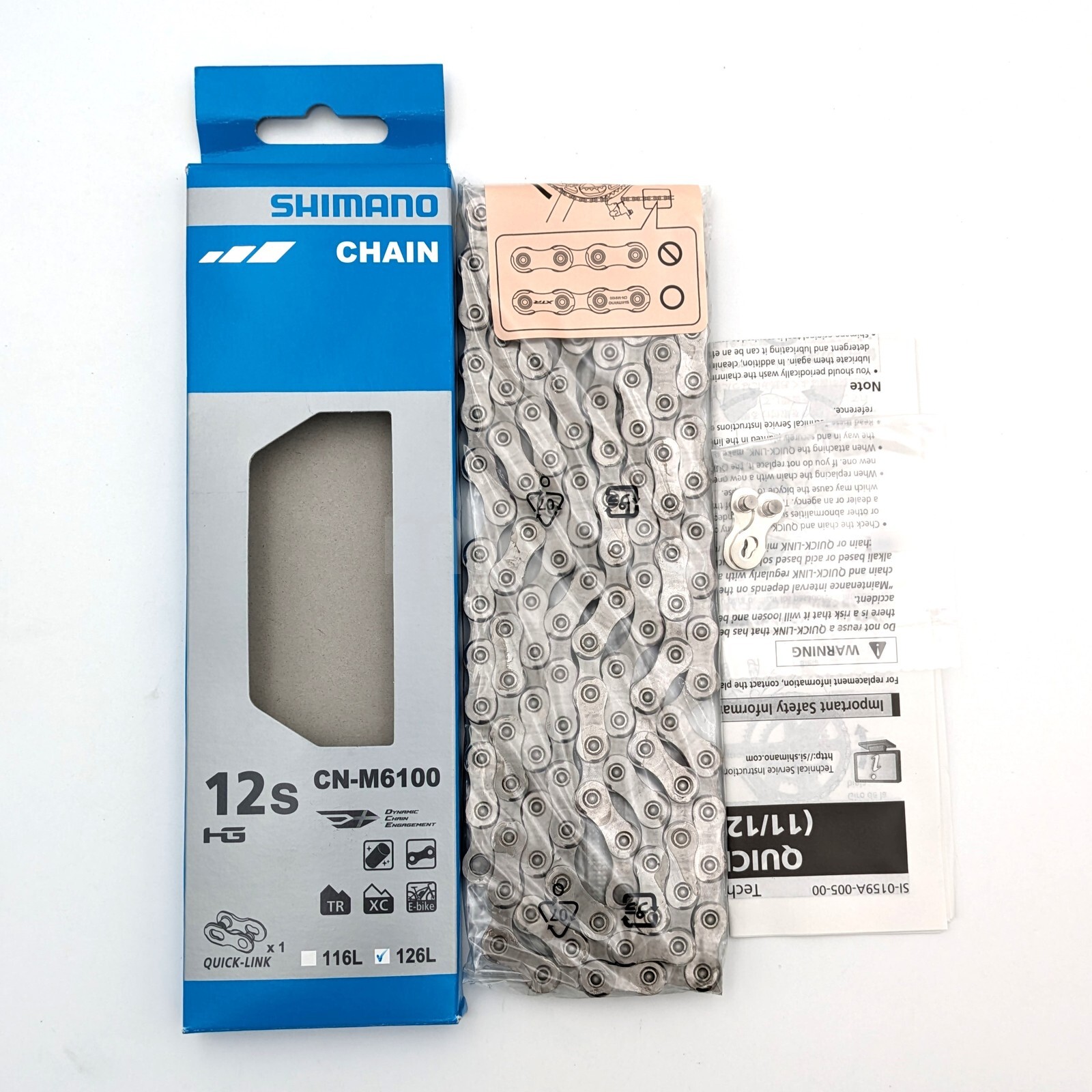 Shimano DEORE CN-M6100 MTB Bike Chain, HG 12-Speed W/Quick link 126 Link