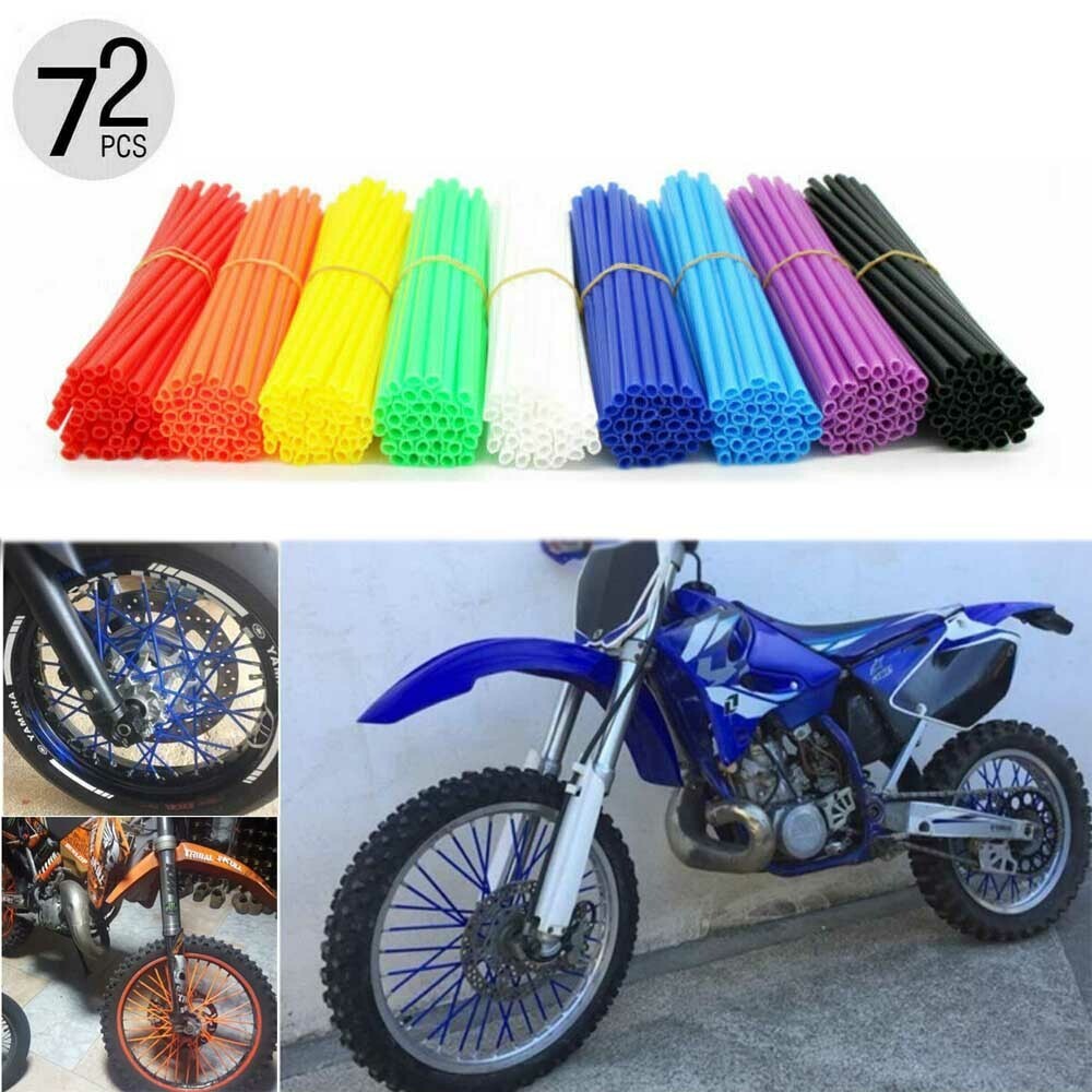 72PCS Spoke Skins Covers For Motocross Dirt Bike Wheel Rim Guard Protector Wraps