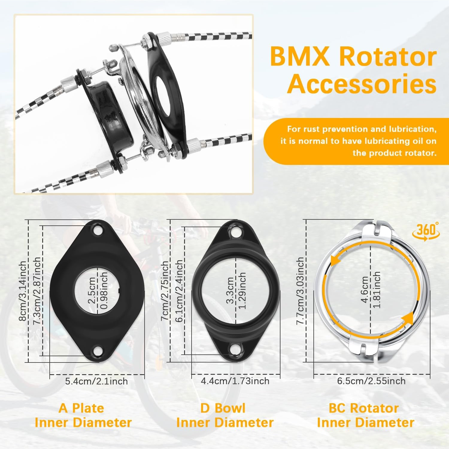 BMX Gyro Brake Cables Front/Rear with Spinner Rotor – Heat-Resistant Stainless