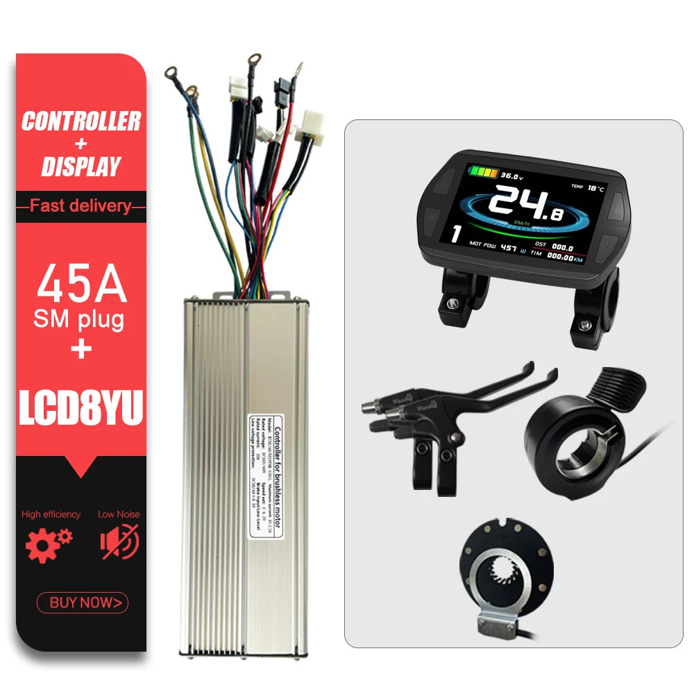 E-bike Sine Wave Controller 36V/48V/52V 45A for Electric Bike Conversion Kit