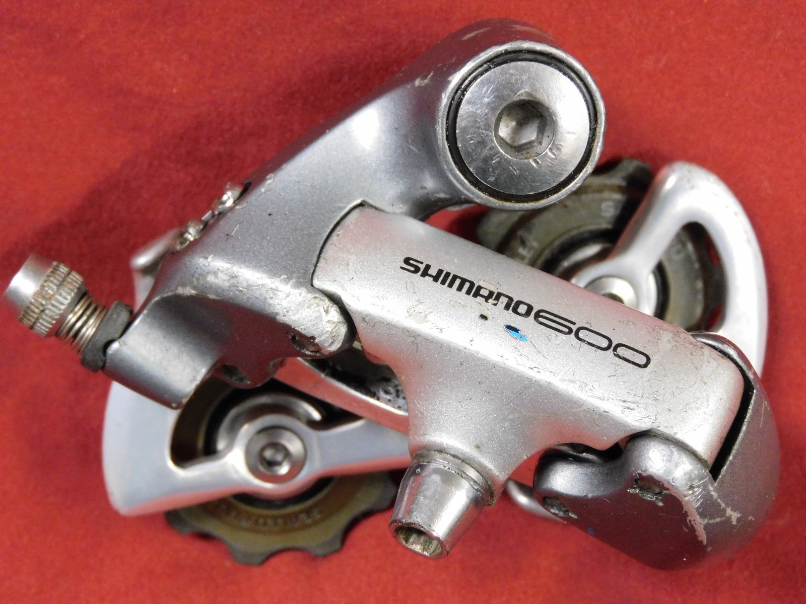 1996 Shimano 600 Ultegra Tri-Color RD-6401 Silver Short Cage Rear Derailleur