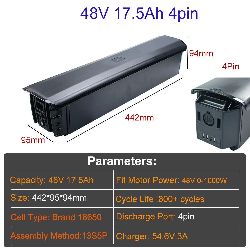 Ebike Battery 48V 52V 17.5Ah for Velowave Ghost RANGER GRACE Biktrix Juggernaut