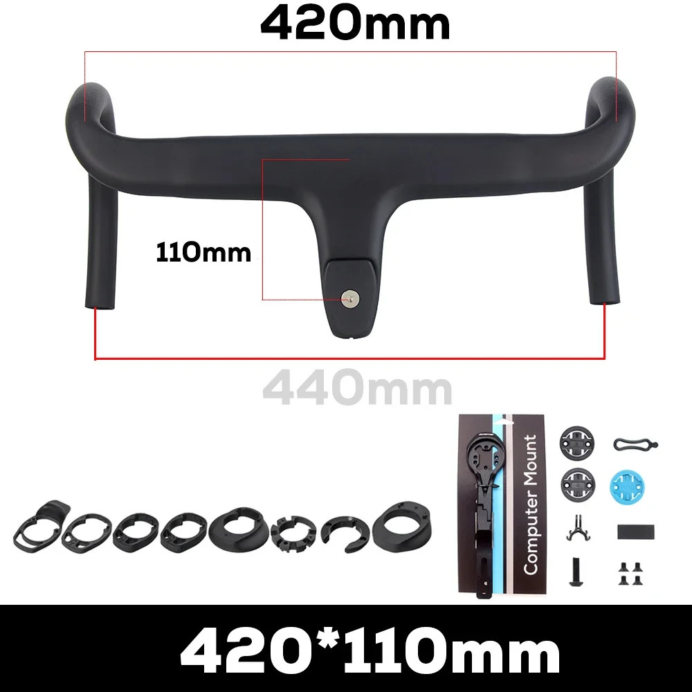 Carbon Fiber Internal Routing Integrated Road Bicycle HandleBar -10 Degree