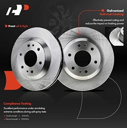 12.01 inch (305mm) Disc Brake Rotors + Ceramic Pads kit Front Vented