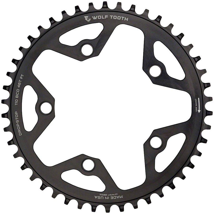 Wolf Tooth 110 BCD Cyclocross and Road Chainring – 36t, 110 BCD, 5-Bolt, Drop-St