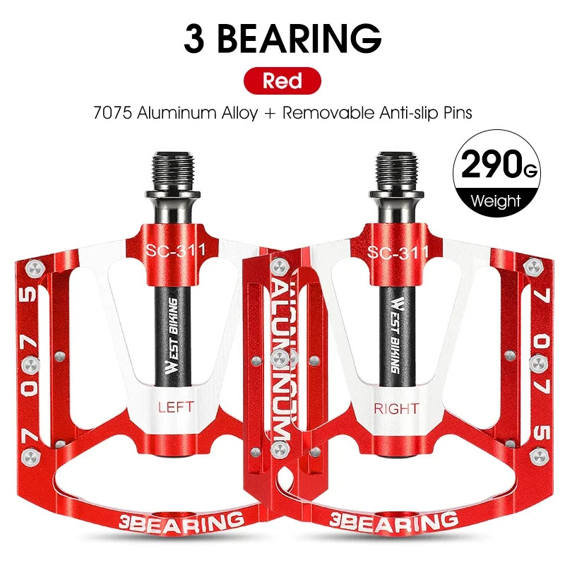Bicycle Pedals Sealed Bearing Aluminium Alloy Cycling Non-slip MTB Flat Pedals