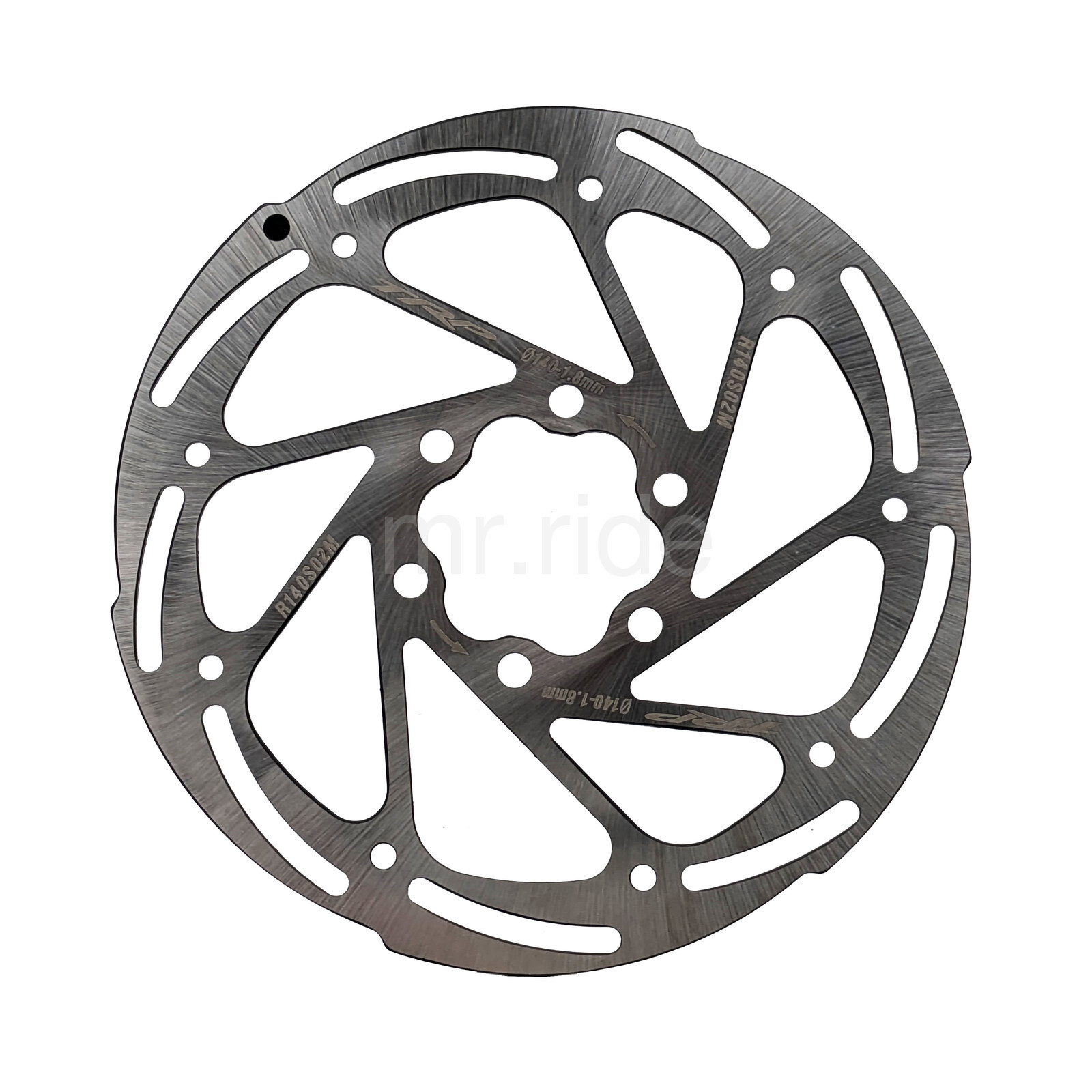 Trp RS02M Bike Disc Brake Rotor Set, 160mm+140mm w/12 bolts, Silver, 1.8mm thick