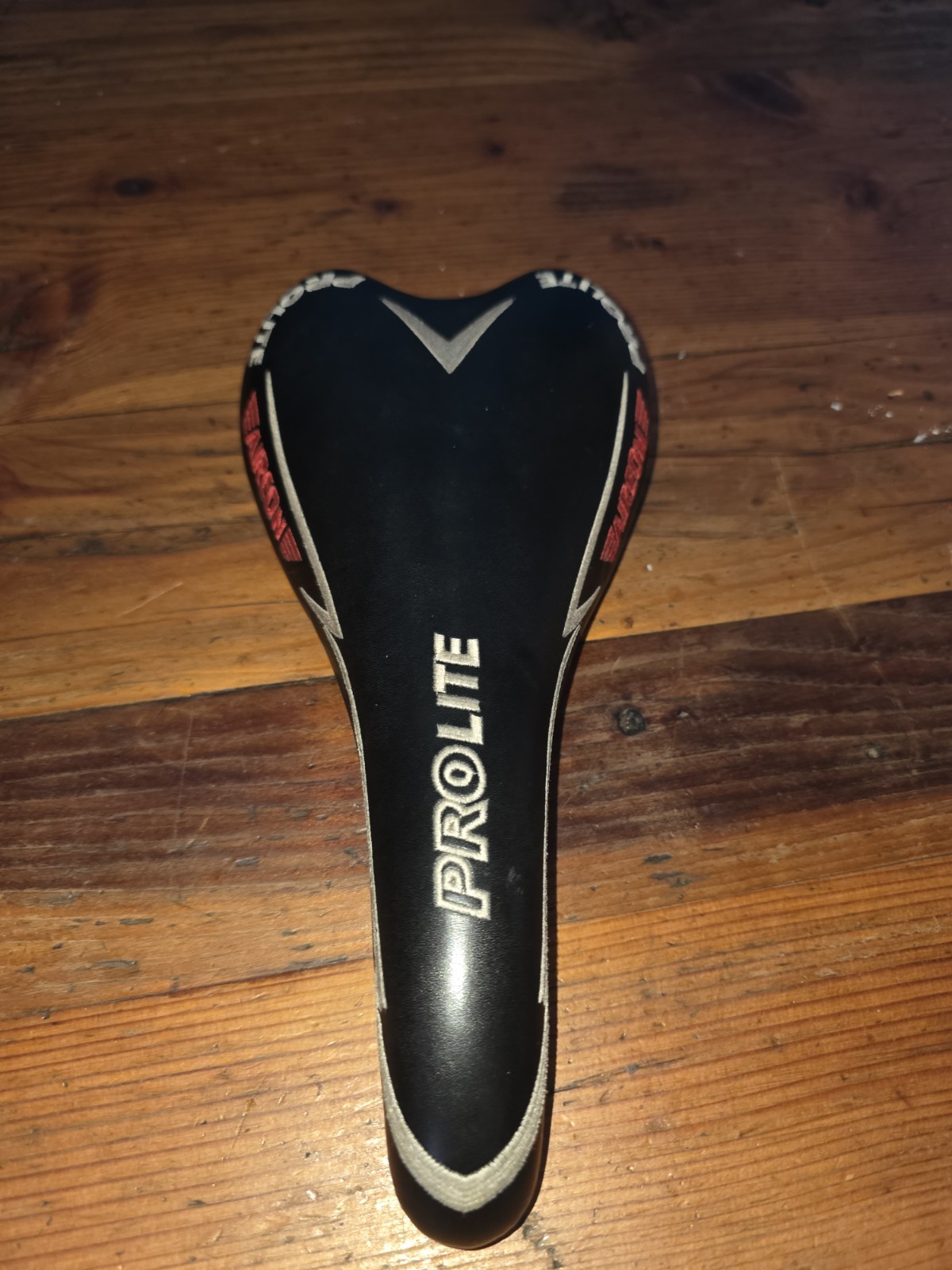 Prolite Aireon Bicycle Saddle Seat Black/Red/White Plastic & Metal Universal