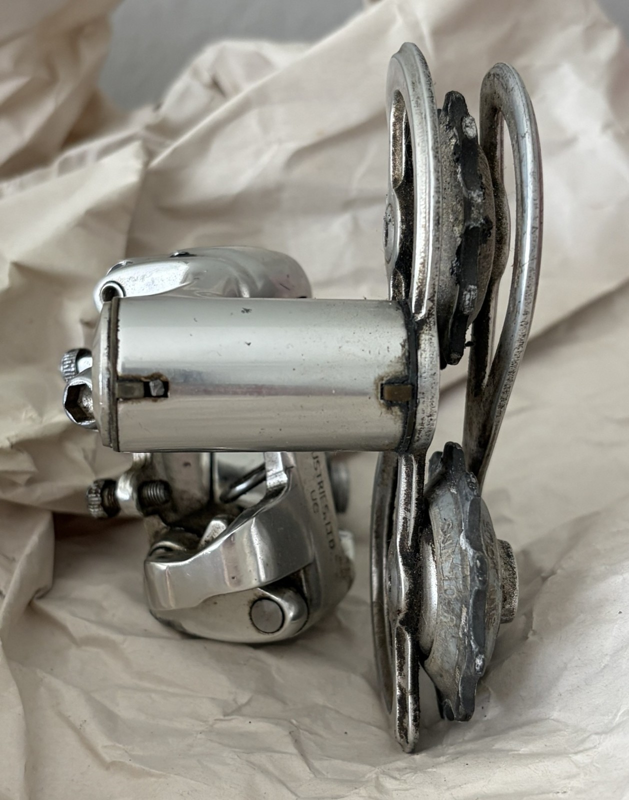 Vintage SunTour Superbe Rear Derailleur Short Cage Hanger Silver