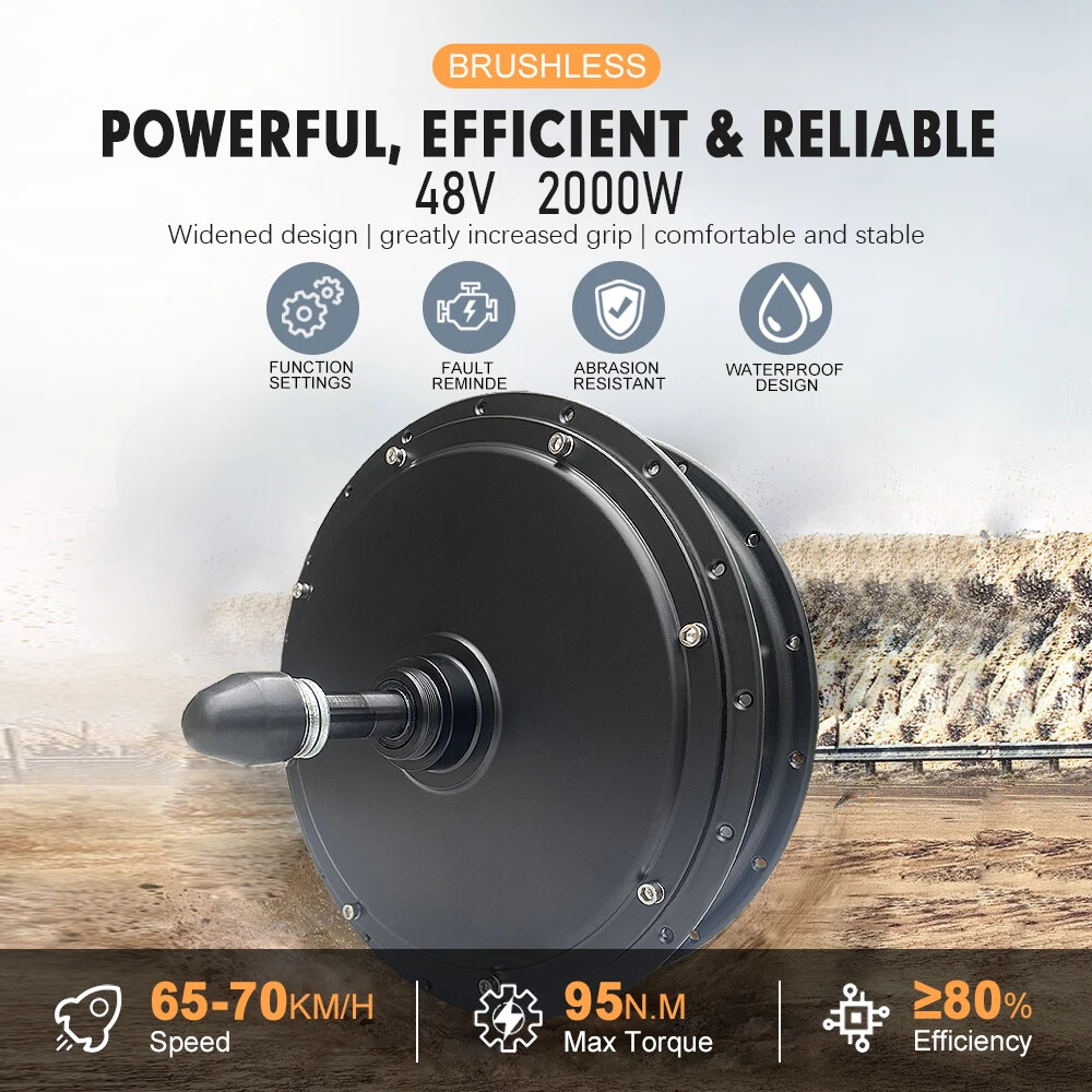 48V 2000W 20 24 26inch Snow Fat Electric Bike Brushless Rear Rotate Hub Motor