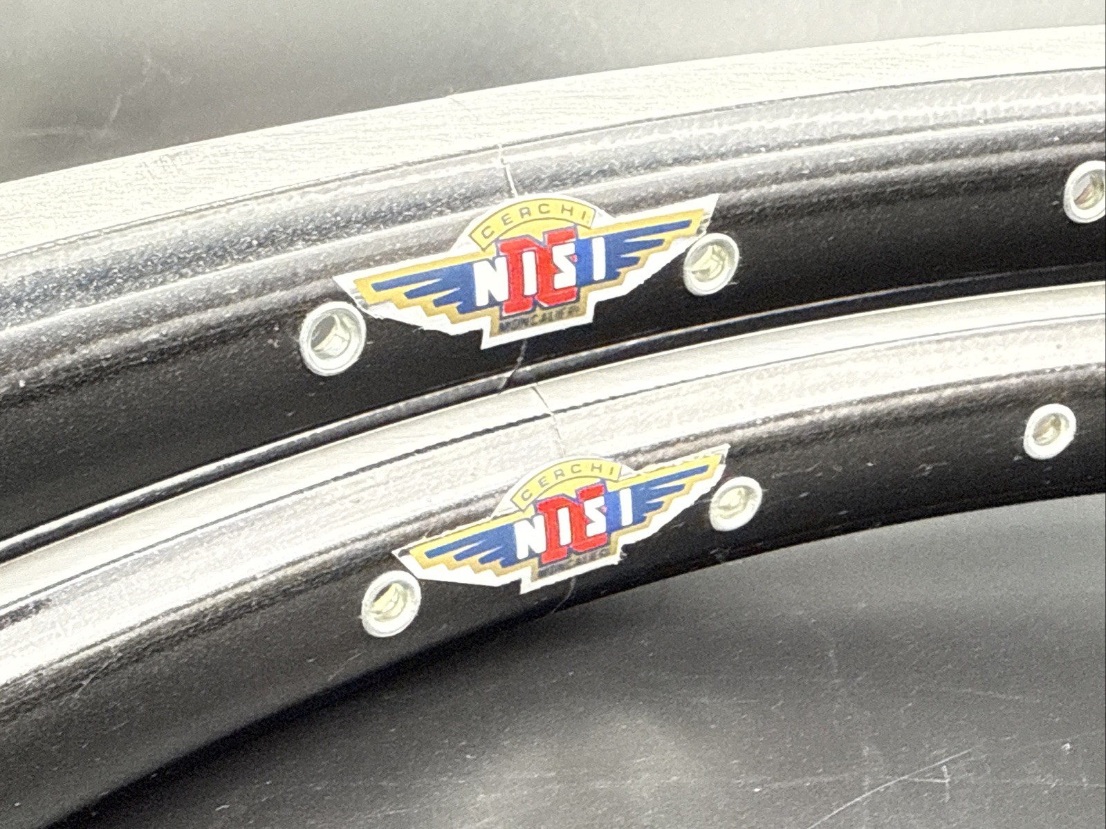 PAIR of Nisi ZIGGURAT 26″ Black 36-Hole Clincher Mountain Bike Rims Classic MTB