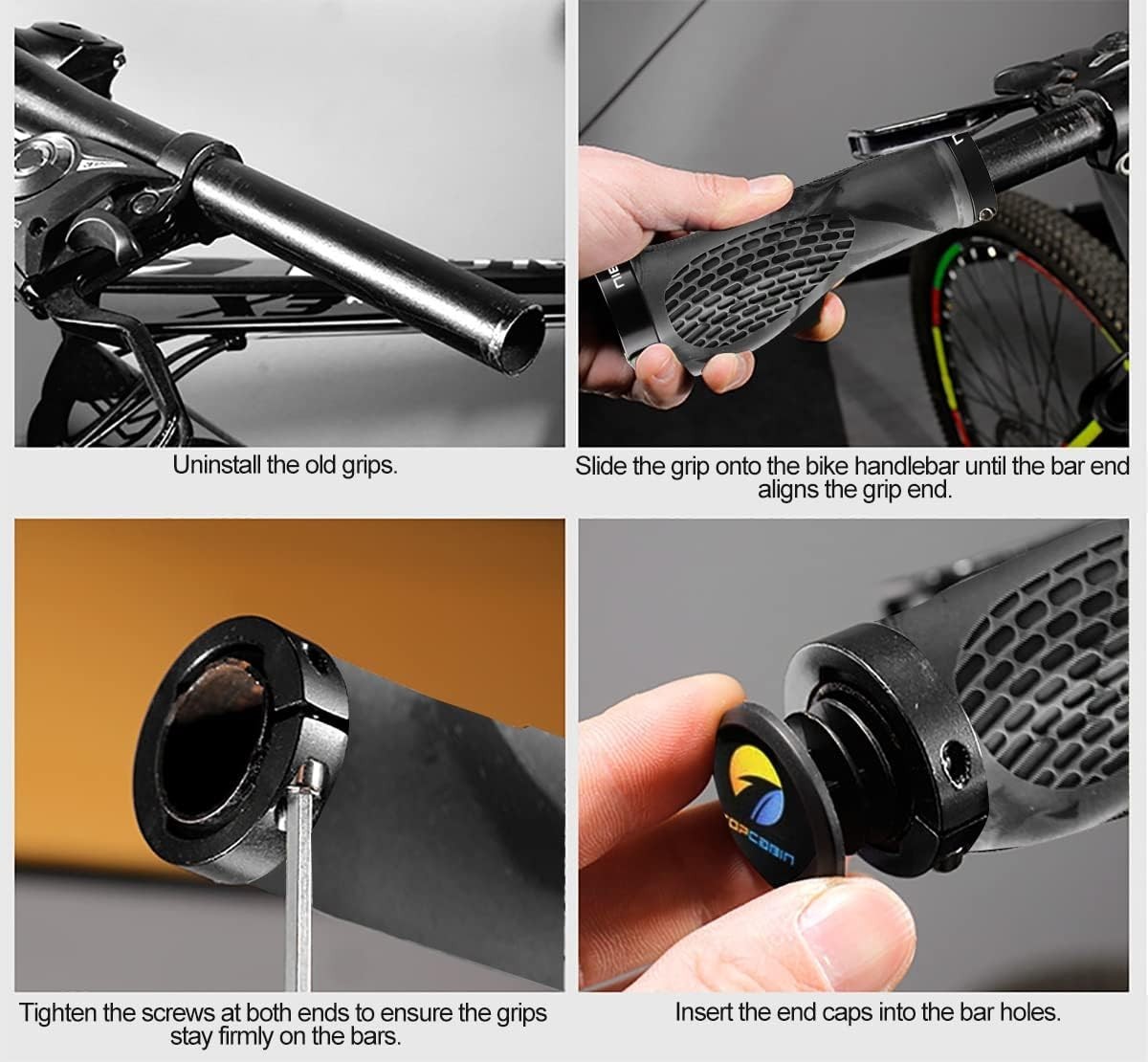 Lightweight Aluminum Lock Bike Grips – Ergonomic Blue Rubber for All Bicycles