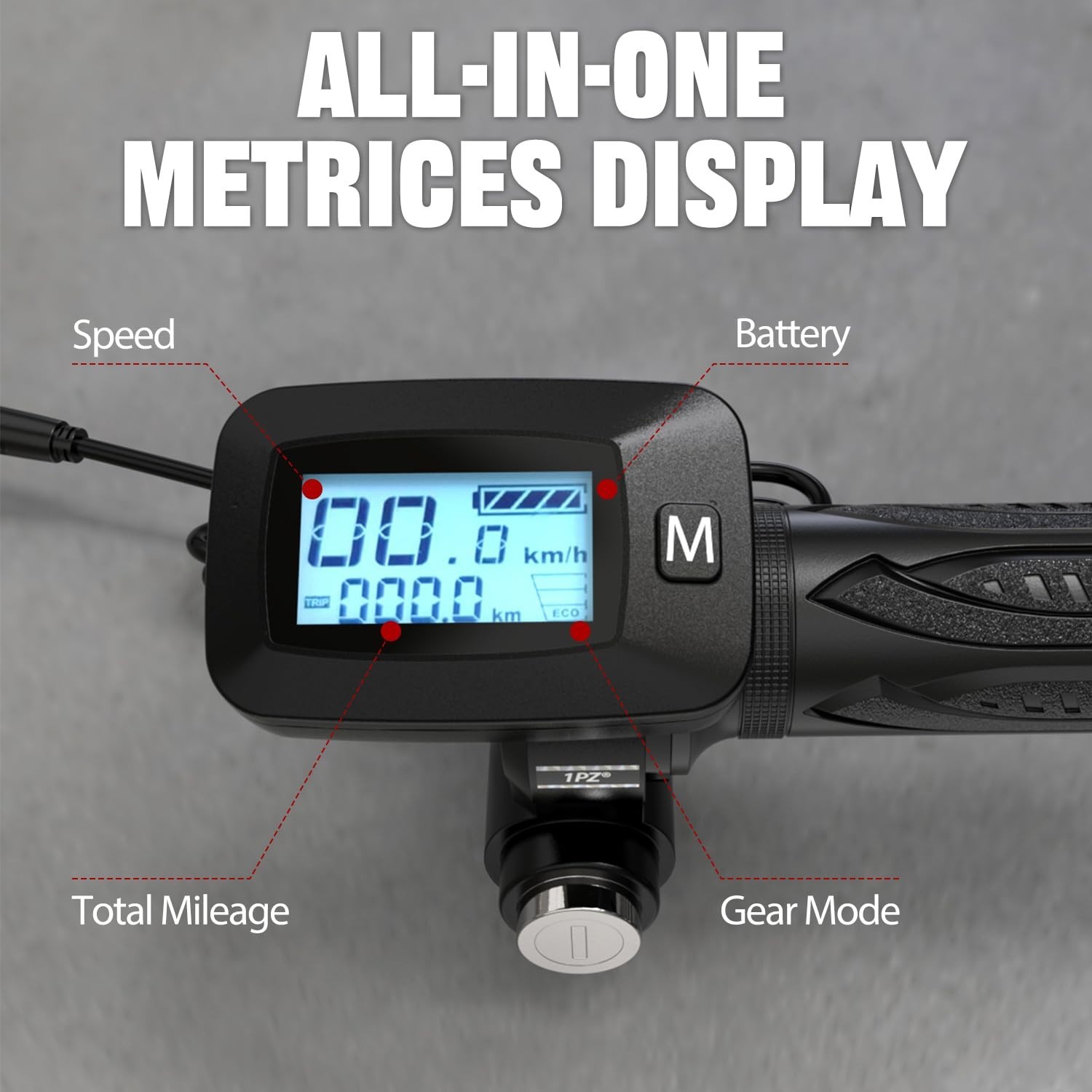 48V Ebike Speedometer Throttle with M Key Replacement for Electric Dirt Bike Dis