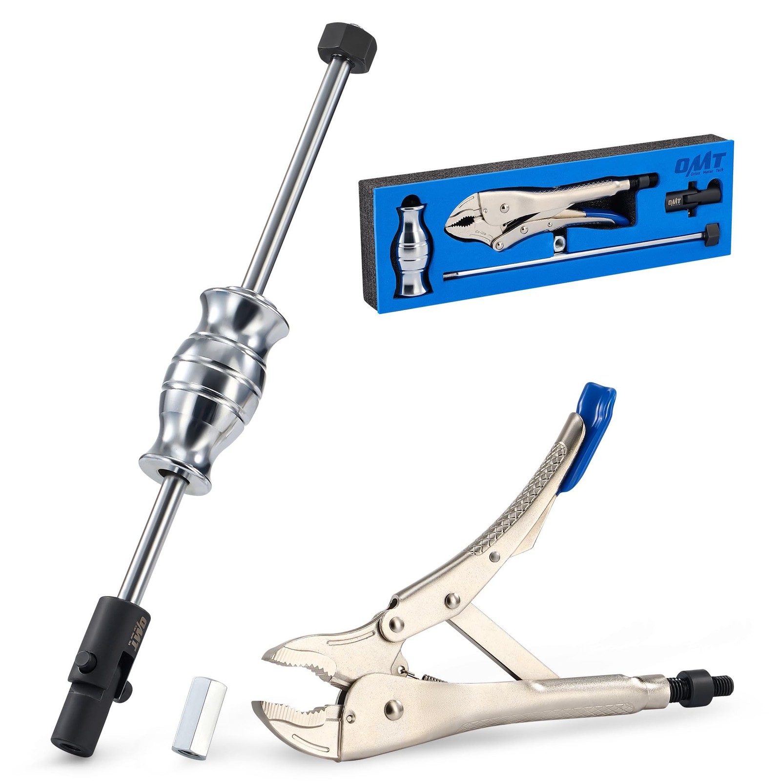Orion Motor Tech Vise Grip Slide Hammer, 9.8 in Locking Pliers 2 lb Slide Ham…