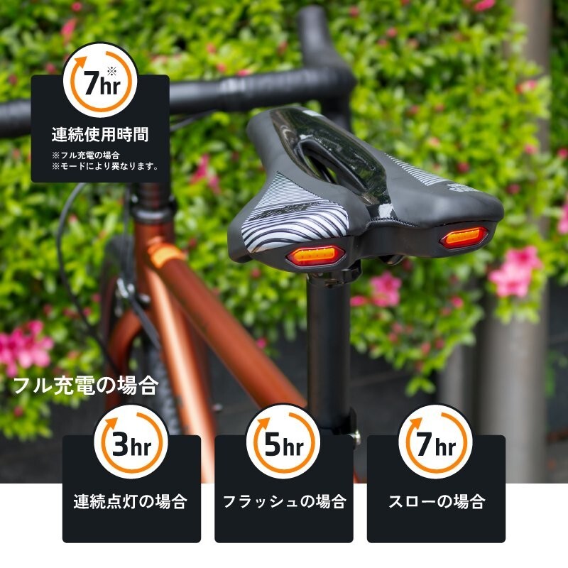 GORIX Bicycle Saddle GX-GMODE 340g PU Leather With Teal Light