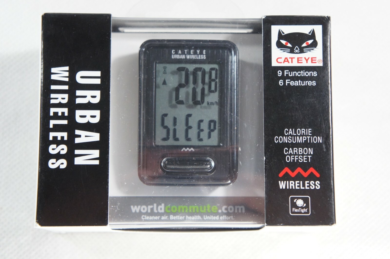 CATEYE URBAN CC-VT220W WIRELESS BLACK BICYCLE SPEEDOMETER COMPUTER