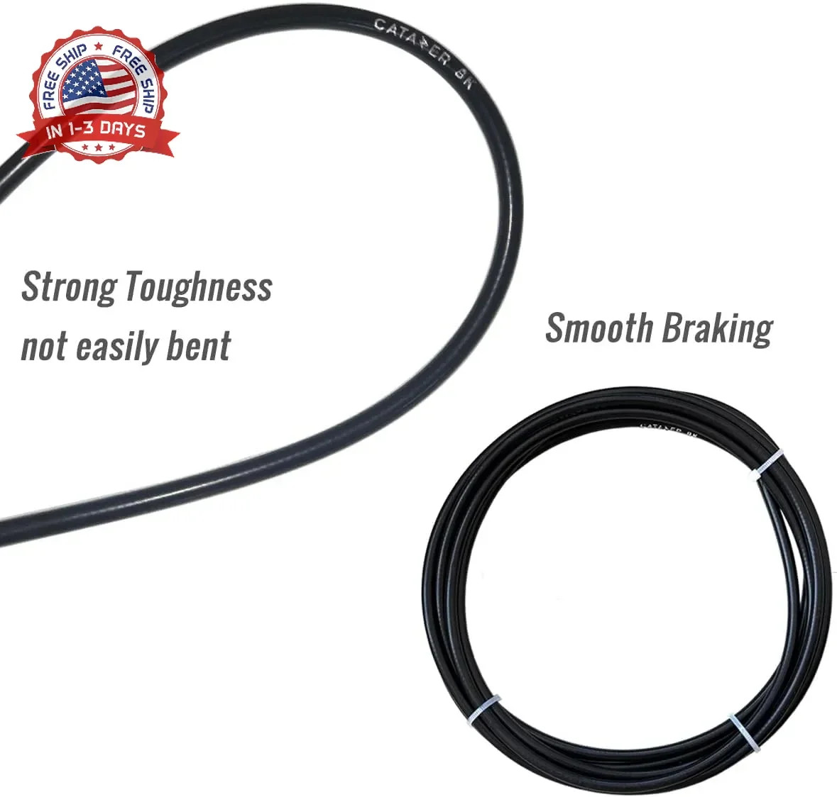 Bicycle Lined Brake Cable Housing, CATAZER Universal Brake Cable Housing, 5mm X