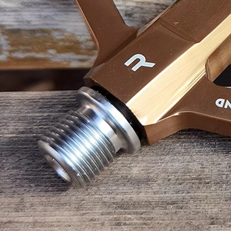 MTB Bike Pedals Brown CNC Aluminum Alloy Polished 3 Bearings Pedal Road Mountain