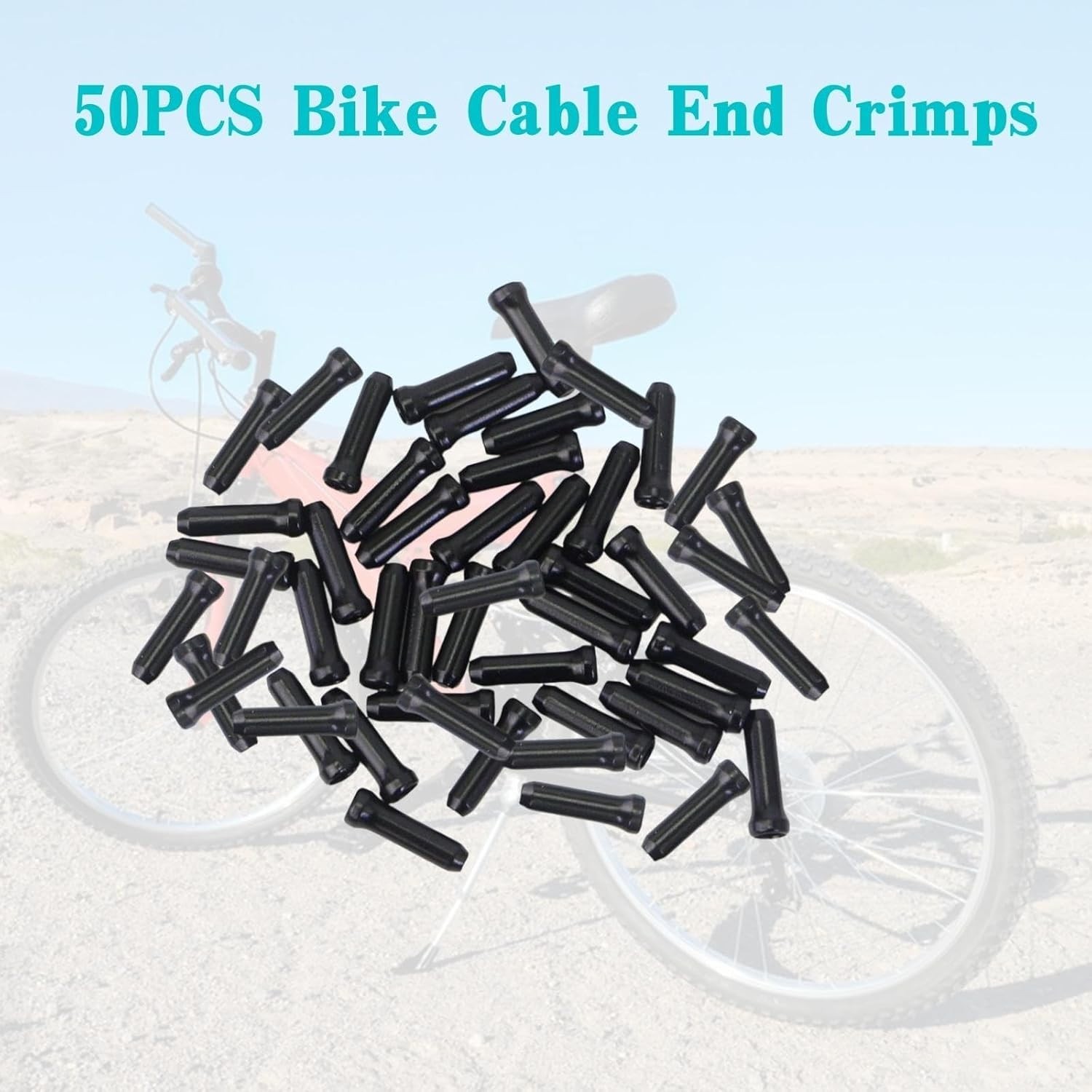 50PCS Durable Aluminum Alloy Bike Cable End Caps for Road & Mountain Bicycles