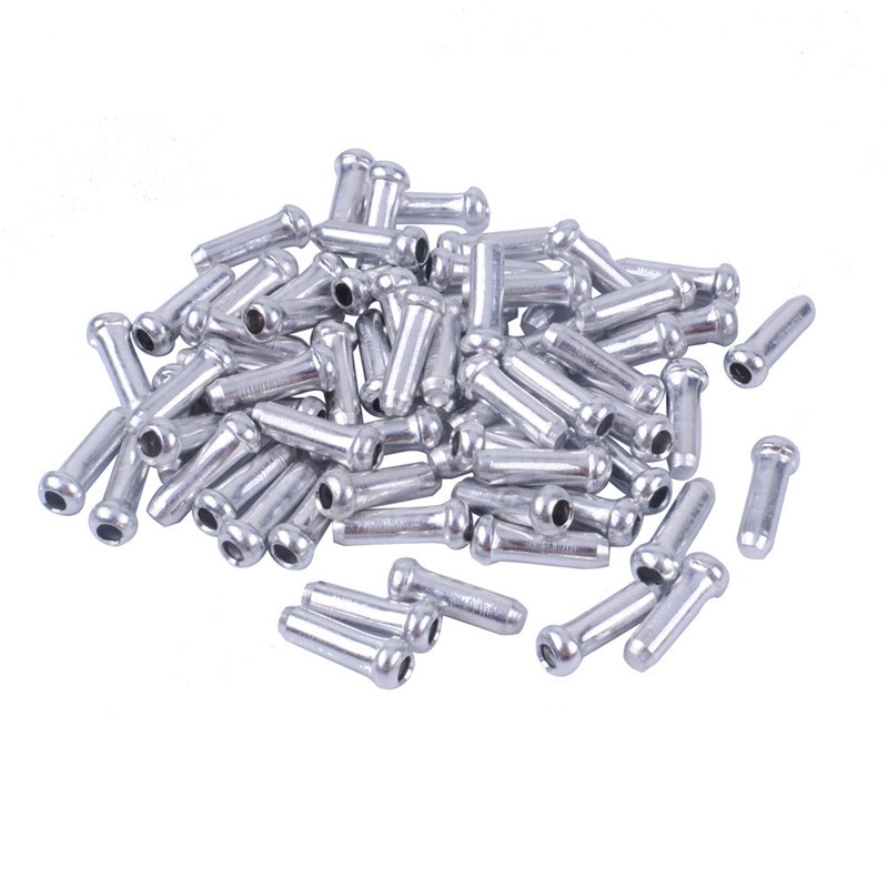 100x Cable End Cap Bike Brake Shifter Sleeve Crimps Ferrules Guide Aluminum 5mm