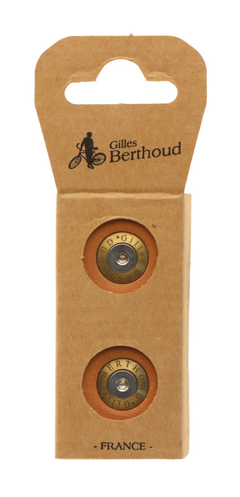 Gilles Berthoud Road Handlebar End Plugs PAIR Natural Leather NEW NOS NIB