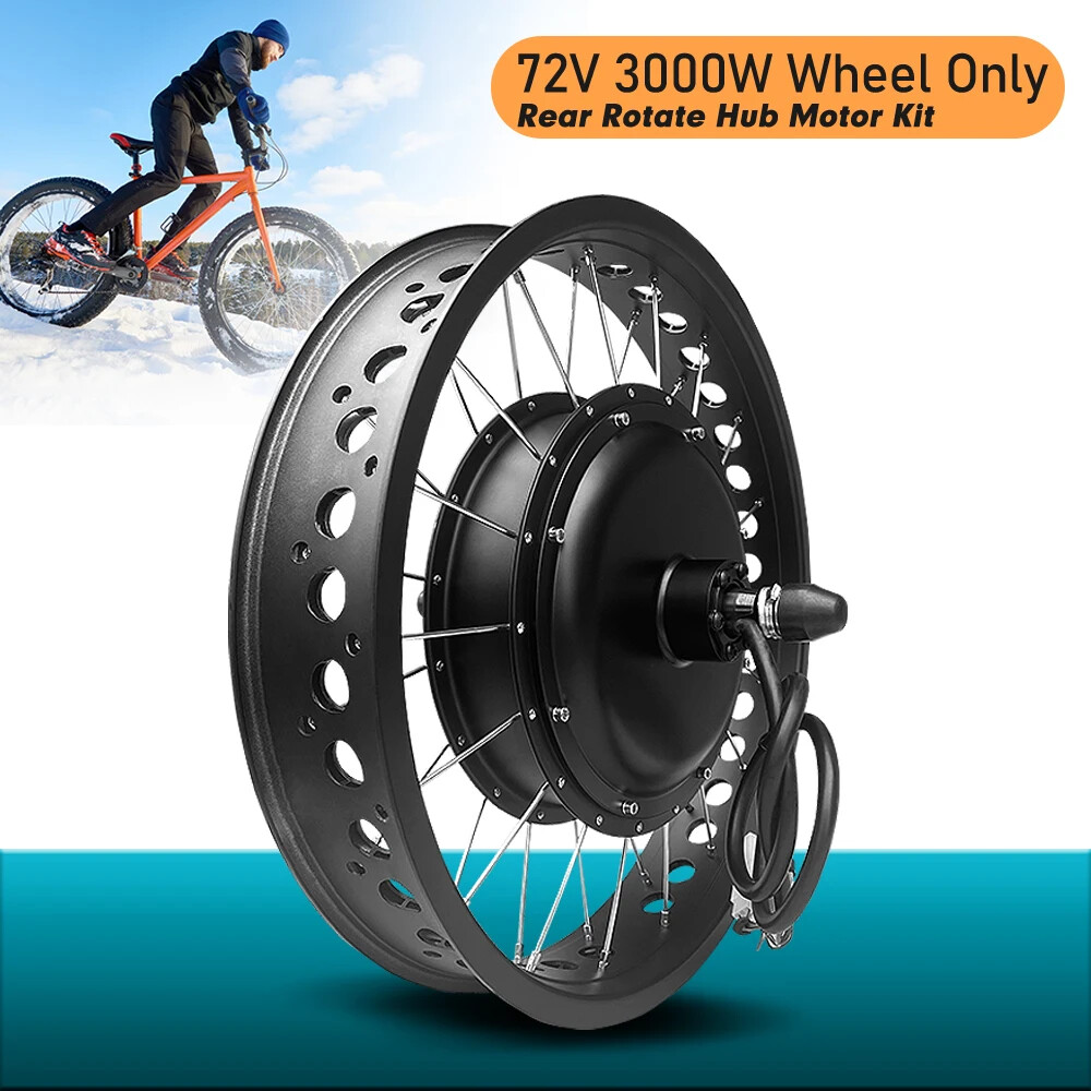 72V 3000W Snow Electric Bike 20 24 26inch 4.0 Tyre Fat Brushless Rear Hub Motor