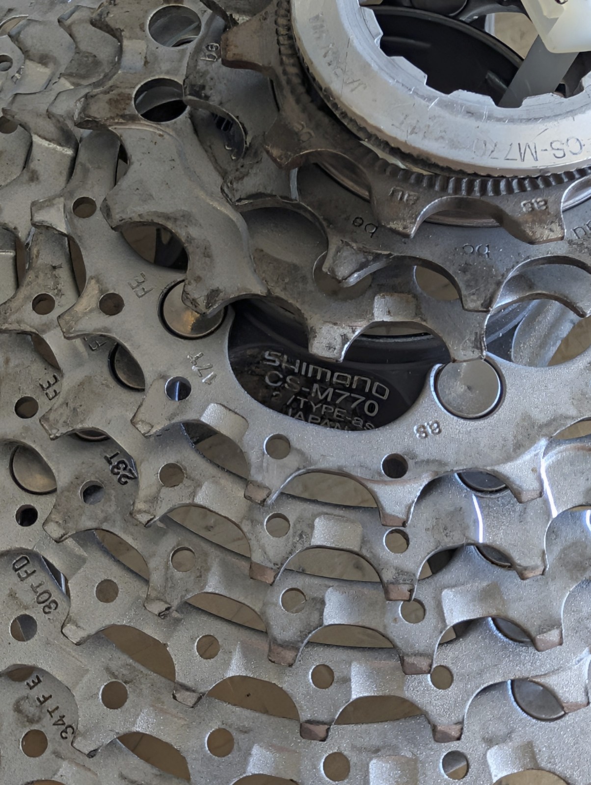 Shimano Deore XT CS-M770 9 Speed Cassette 11-34T MTB Silver Japan HG