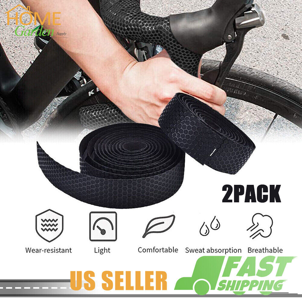 2PCS Bicycle Handlebar Tape Non-slip Silica Eva Road Bike Handle Bar Wrap Straps