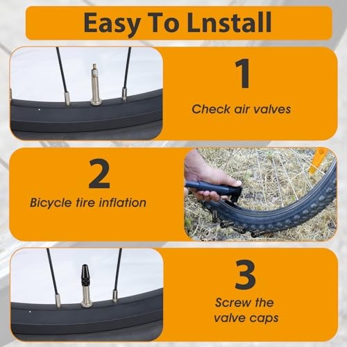 Abeillo Black Presta Valve Cap, 8 Pack Aluminum Anodized Bike Valve Stem Caps