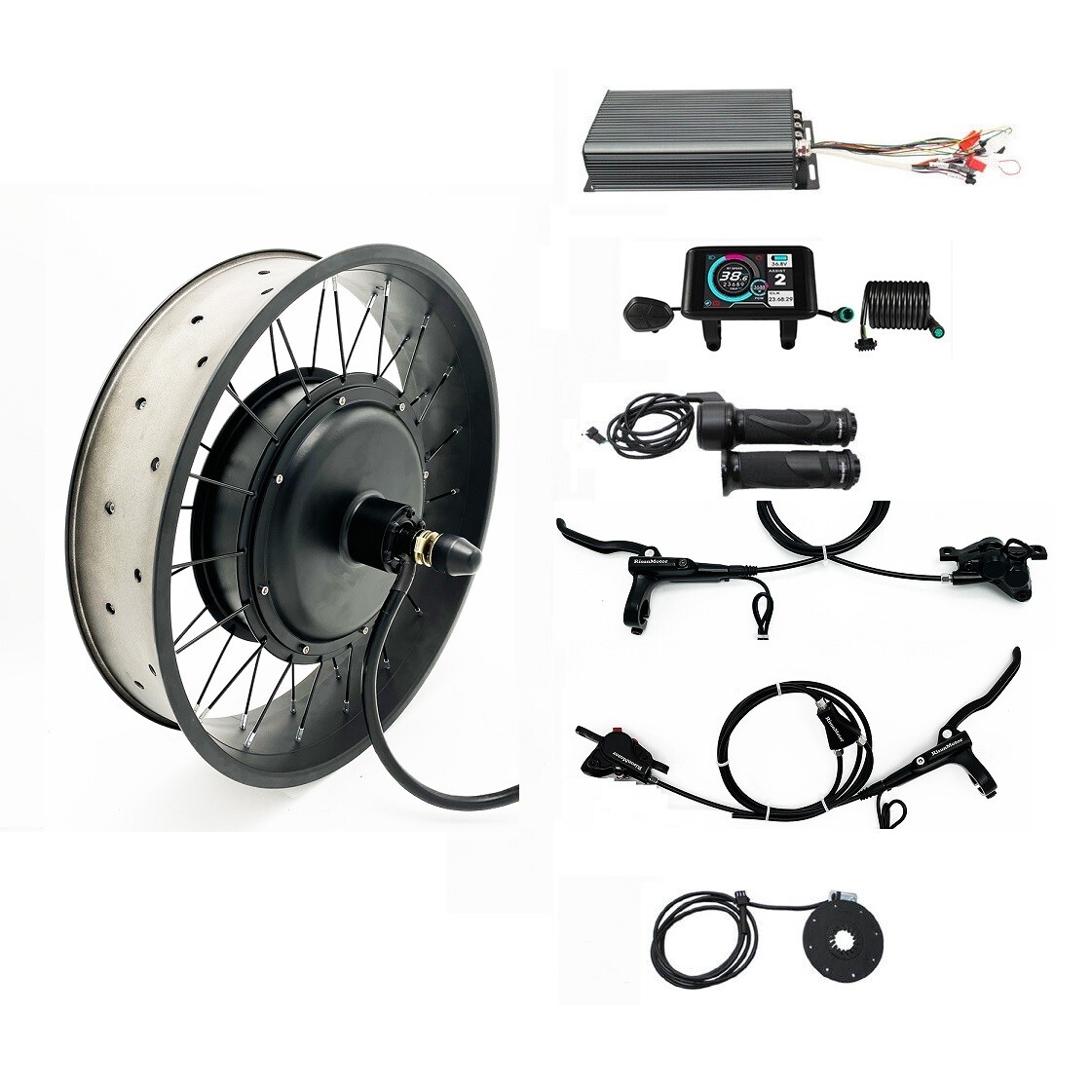 48V-72V 3000W-5000W eBike Conversion Kit Rear Wheel for Fat Tire 20/24/26×4.0