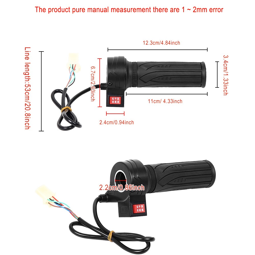 Accelerator Throttle Handle Grip Electric Bike Scooter Bicycle Speed Controller