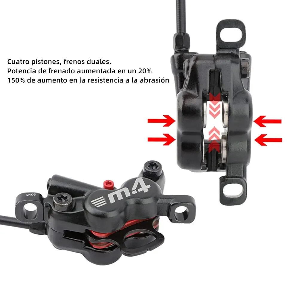 4-Piston MTB Bicycle Hydraulic Disc Brake with Silicone Protective 800mm/1400mm