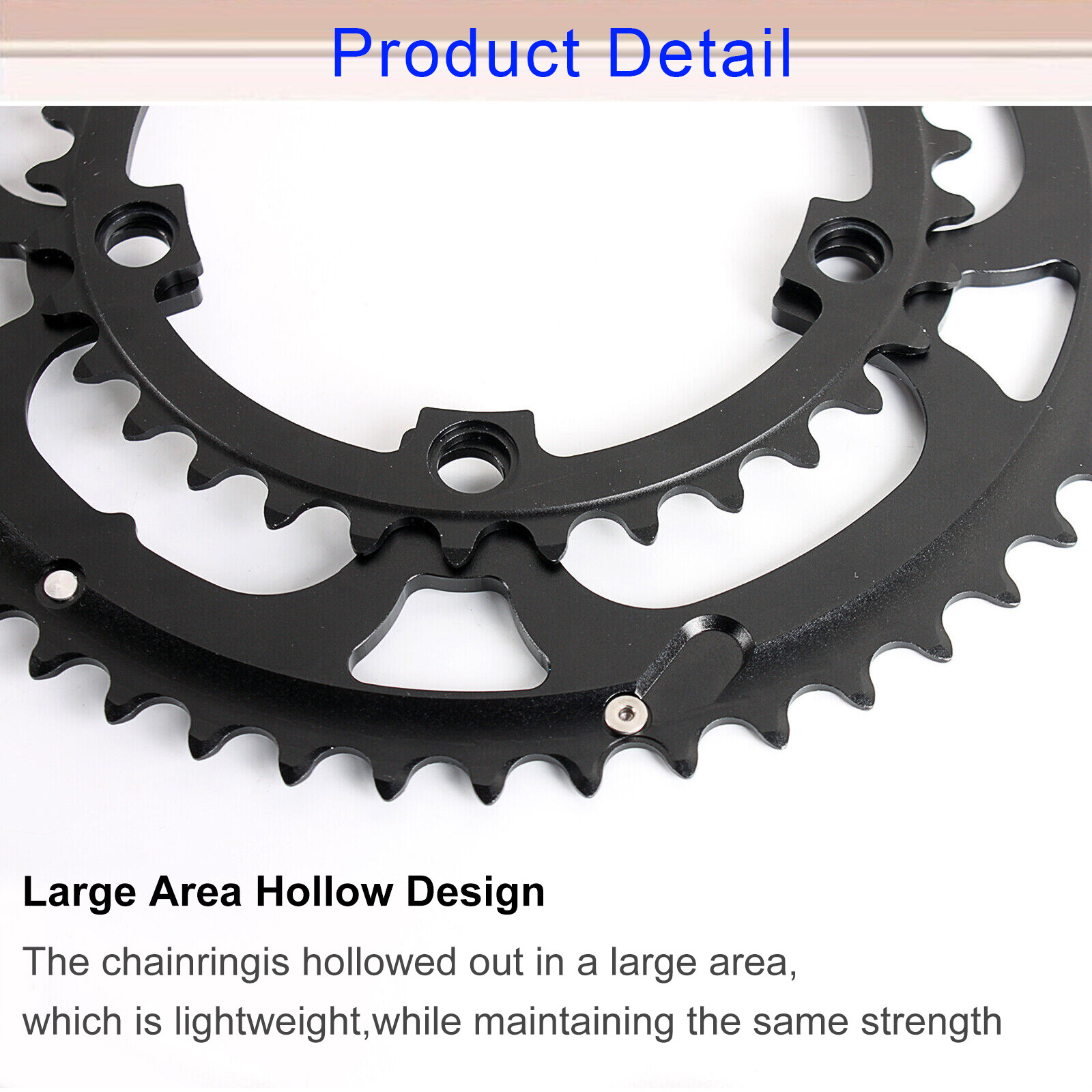 110 BCD Double Chainring 50-34T/52-36T/53-39T Road Bike Round Chain Ring 9-11S