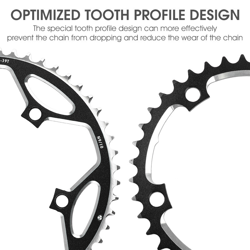 WEST BIKING Road Bike Chainring 130BCD 39/53T Tooth Plate for 8/9/10/11 Speed