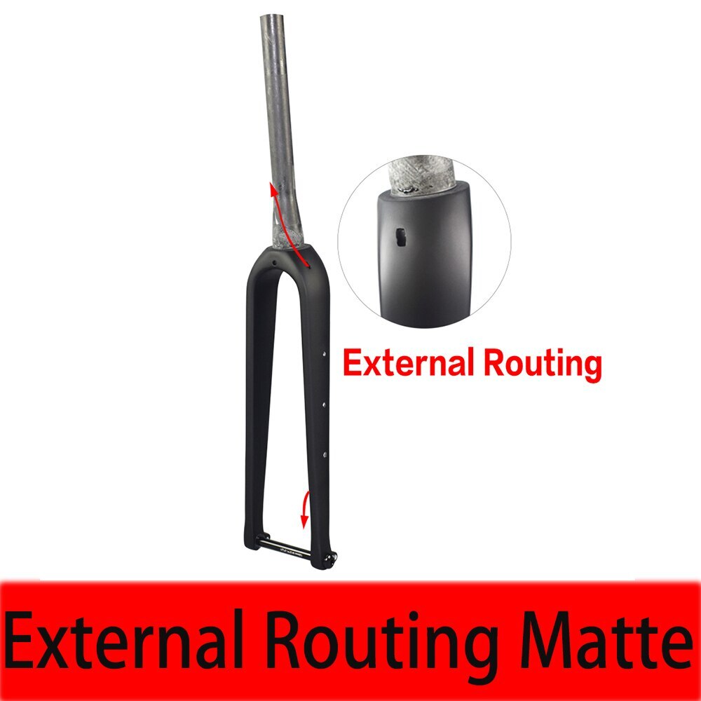 Carbon Gravel bike Rigid Fork Disc Brake 700C Thru Axle 100*12mm Road Bike Fork