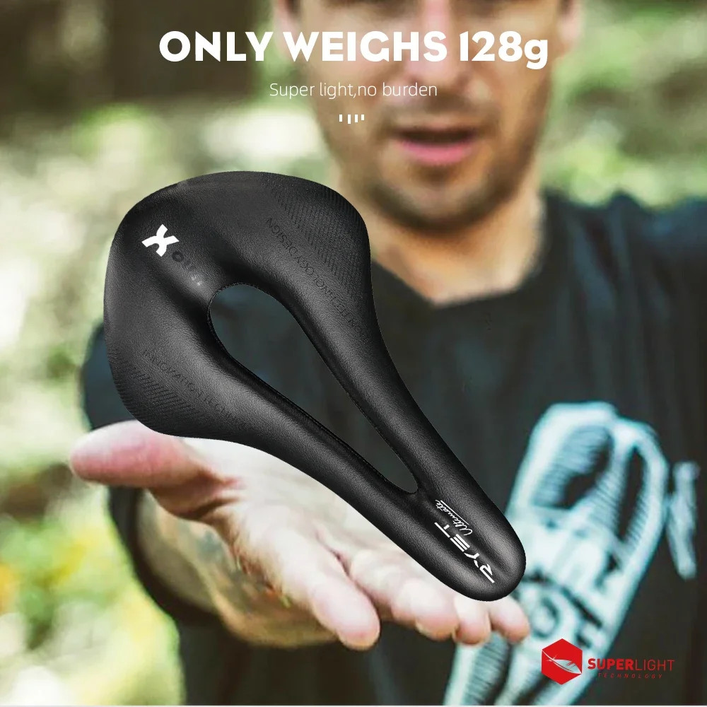 RYET Full Carbon Fiber Bike Saddle Ultralight Leather Road MTB Bicycle Seat