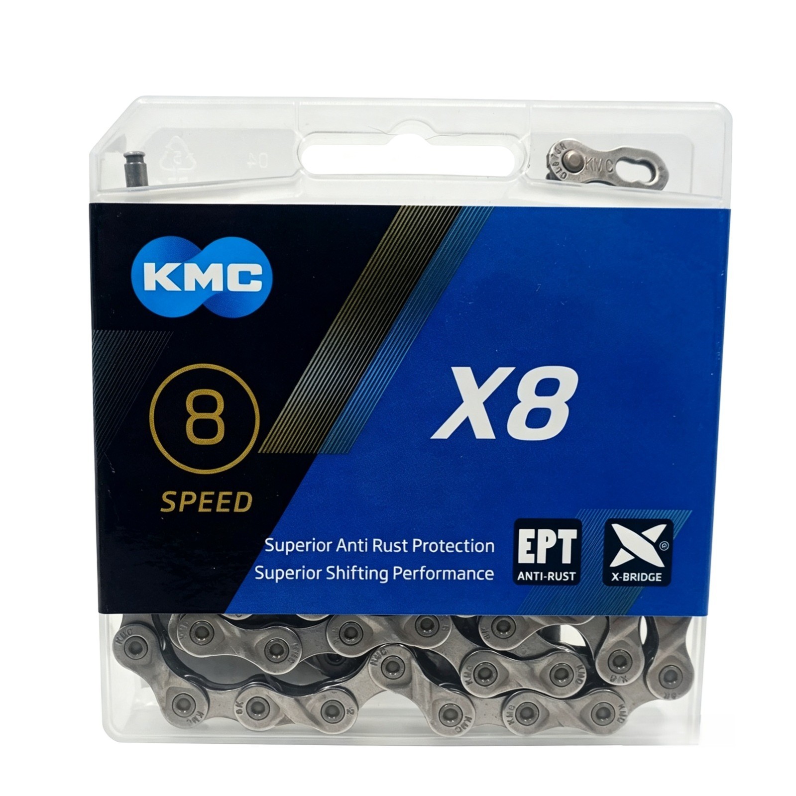 KMC X8 EPT 8-Speed EcoProteQ Edition X-Series Bicycle Chain 116L MTB Bike / Road
