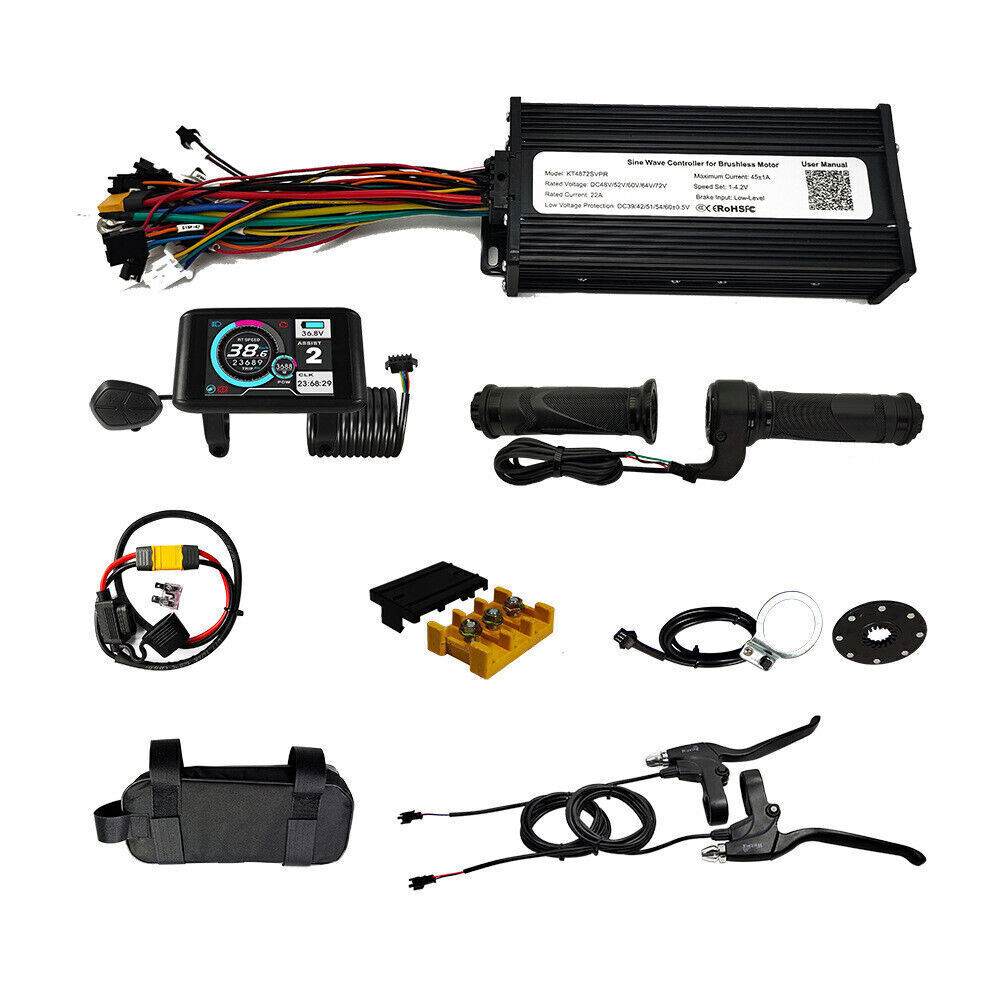 E-bike 48/52/60/72V 45A 1500W-3000W Controller UKC1/SW900 Display Thumb Throttle